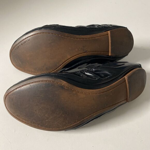 TORY BURCH Eddie Ballet Flat Black Patent Leather Slip On Round Toe Soft… - Picture 7 of 10